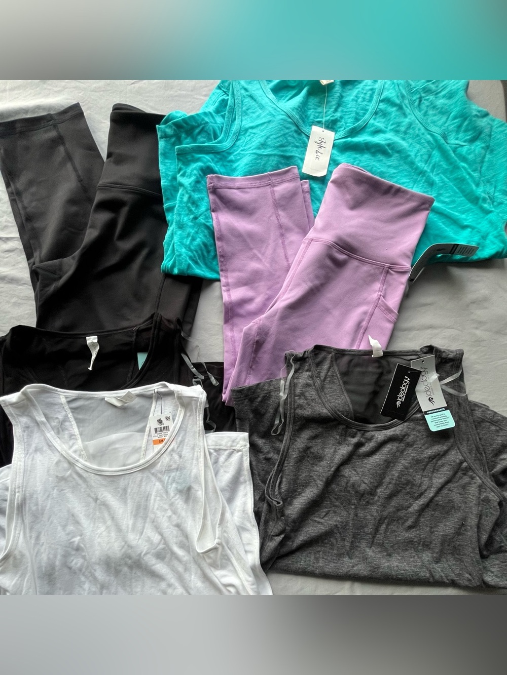 Women's Activewear Lot 6pc Leggings Tank Top Workout Clothes Size Small Ideology